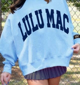 Lulu Mac Sweatshirt Baby Blue/Navy - Puff
